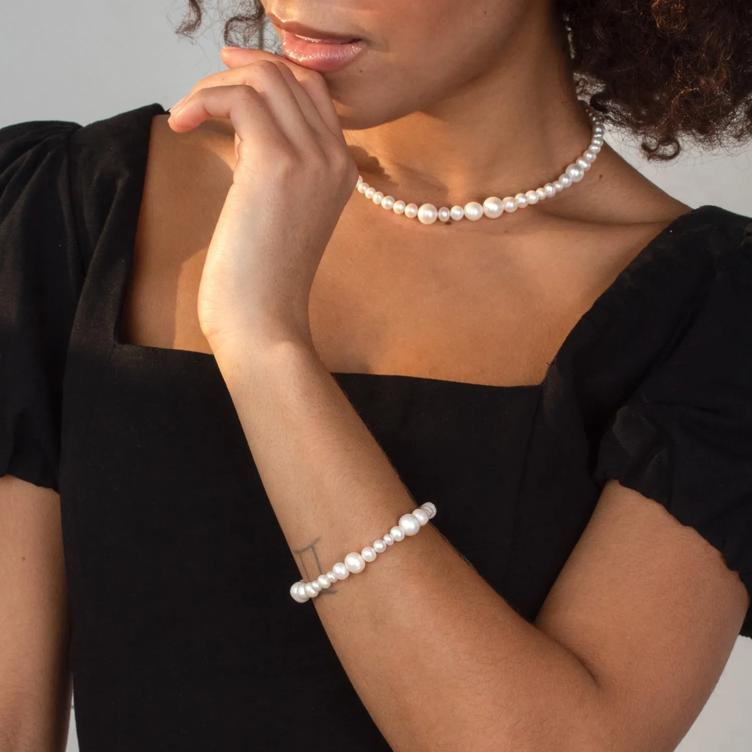 Mixed White Freshwater Pearl Bracelet sold by Dower & Hall product image thumbnail 2