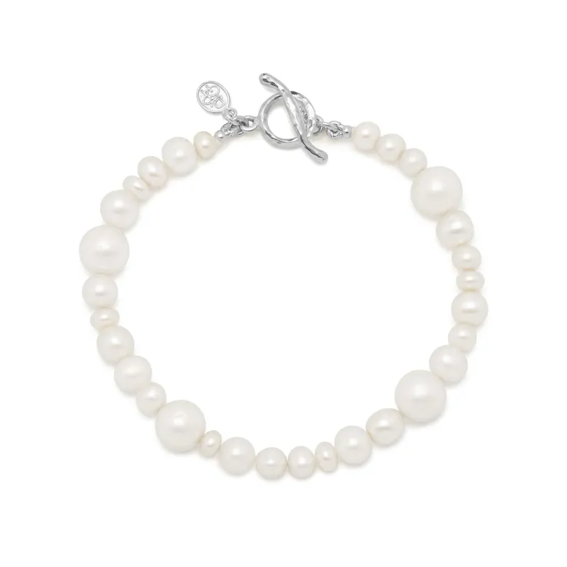 Mixed White Freshwater Pearl Bracelet made by Dower & Hall