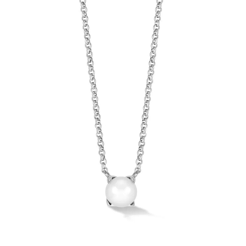 White Claw-Set Timeless Pearl Pendant made by Dower & Hall