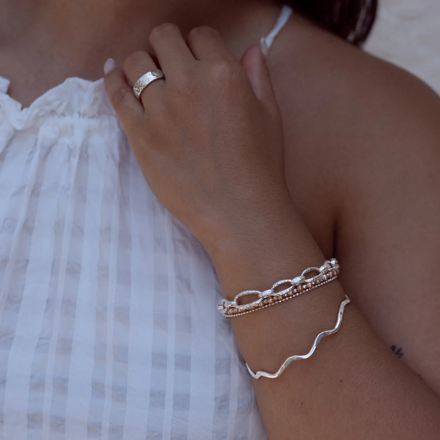 6mm Hammered Nomad Band sold by Dower & Hall product image thumbnail 3