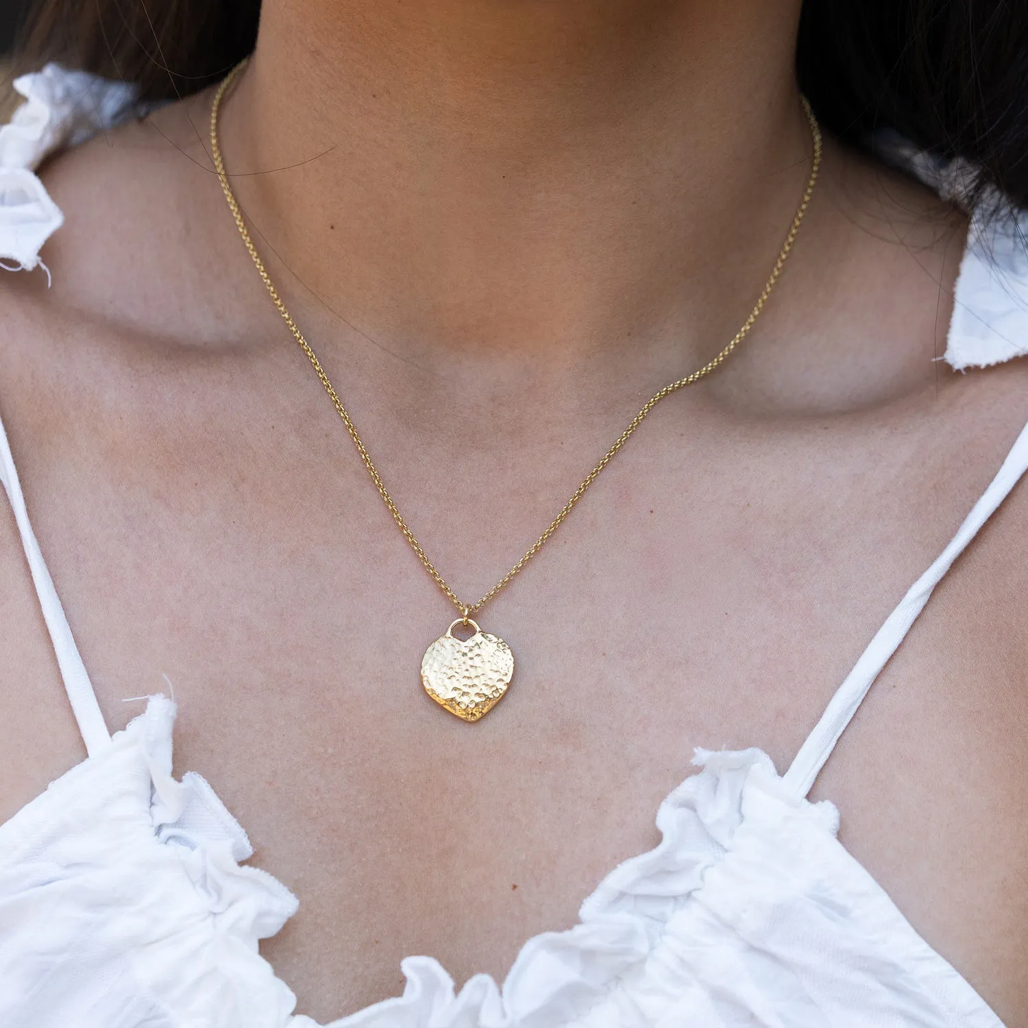 Flat Hammered Heart Nomad Pendant sold by Dower & Hall product image thumbnail 3