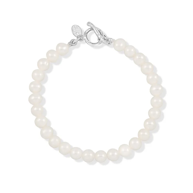 White Freshwater Luna Pearl™ Bracelet made by Dower & Hall