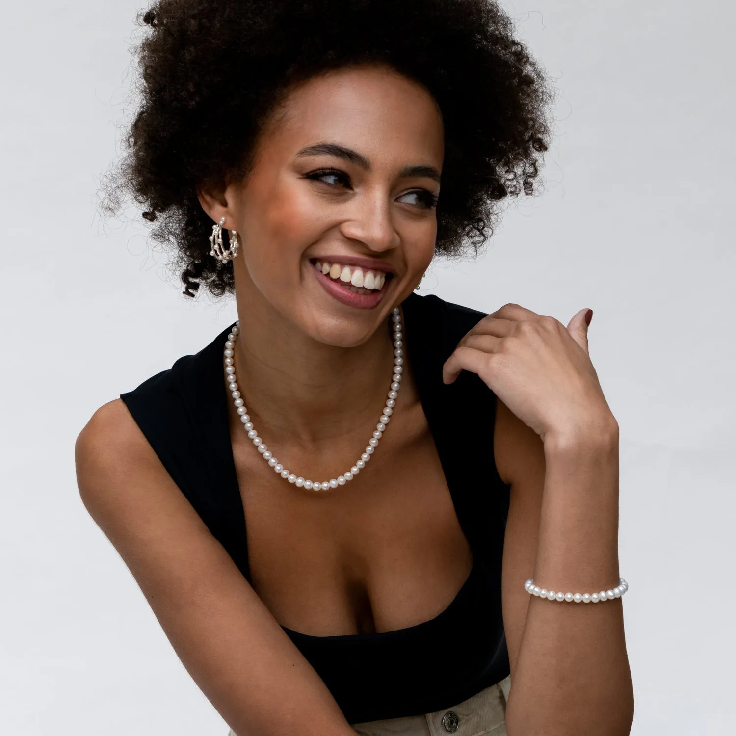 White Freshwater Luna Pearl™ Bracelet sold by Dower & Hall product image thumbnail 3