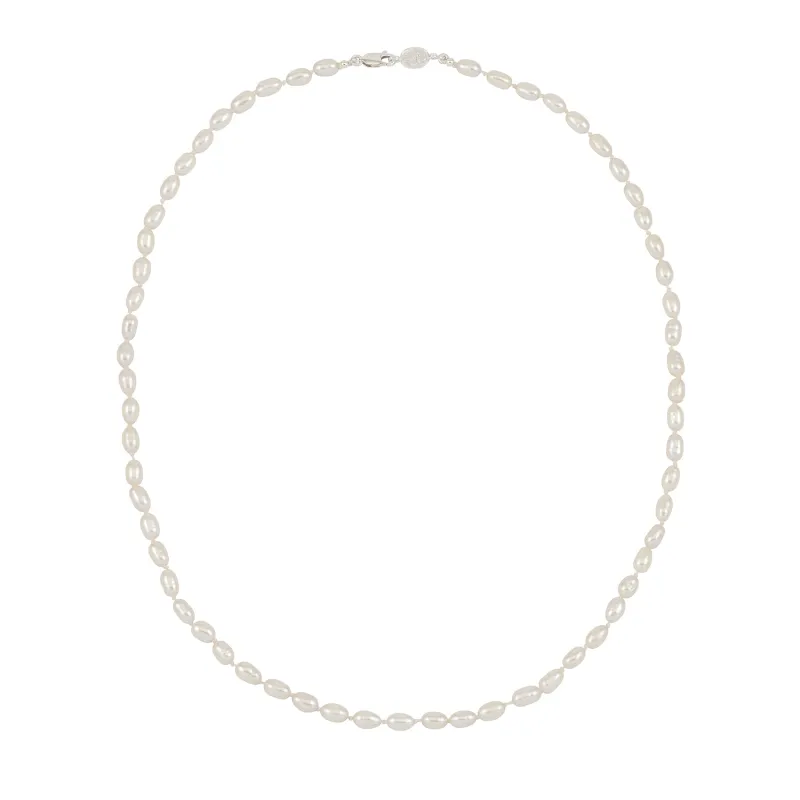 Men's Oval White Luna Pearl™ Necklace made by Dower & Hall