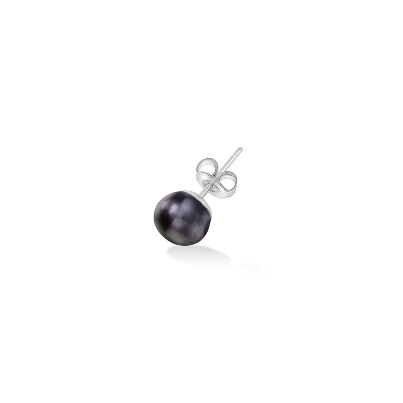 Men's Single 8mm Peacock Freshwater Luna Pearl™ Stud made by Dower & Hall