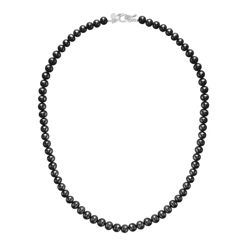 Men's Black Freshwater Luna Pearl™ Necklace made by Dower & Hall