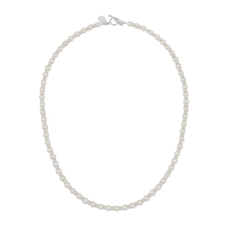 Men's White Luna Pearl™ Halo Necklace made by Dower & Hall
