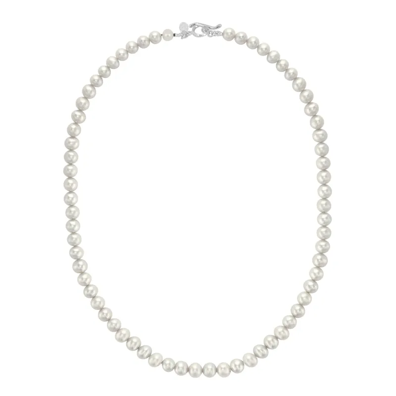 Men's White Freshwater Luna Pearl™ Necklace made by Dower & Hall