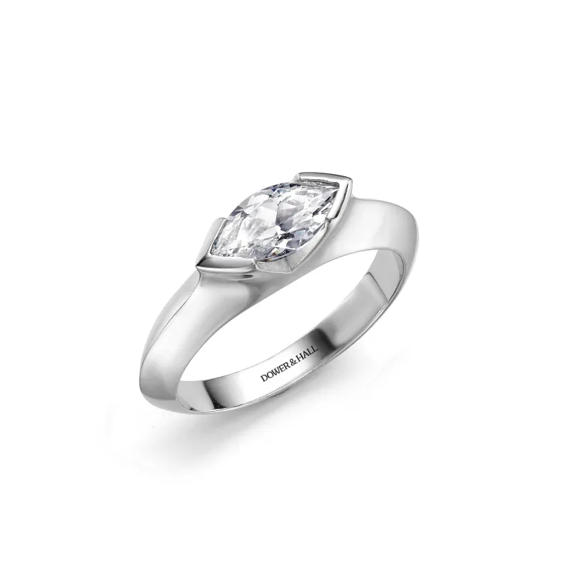 Marquise 1.00CT Diamond Engagement Ring made by Dower & Hall
