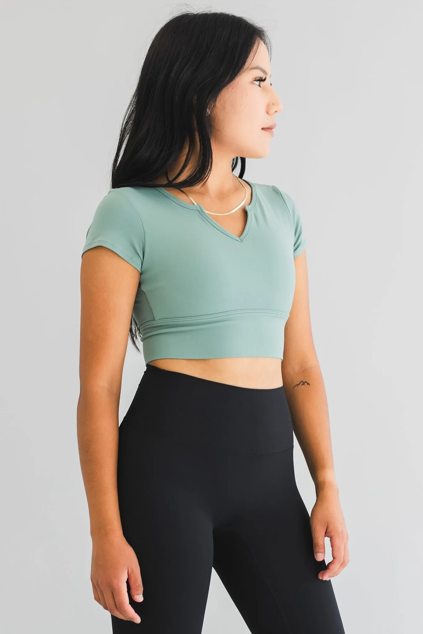 Cropped Tee *Built in Bra sold by Bare Activewear product image thumbnail 3