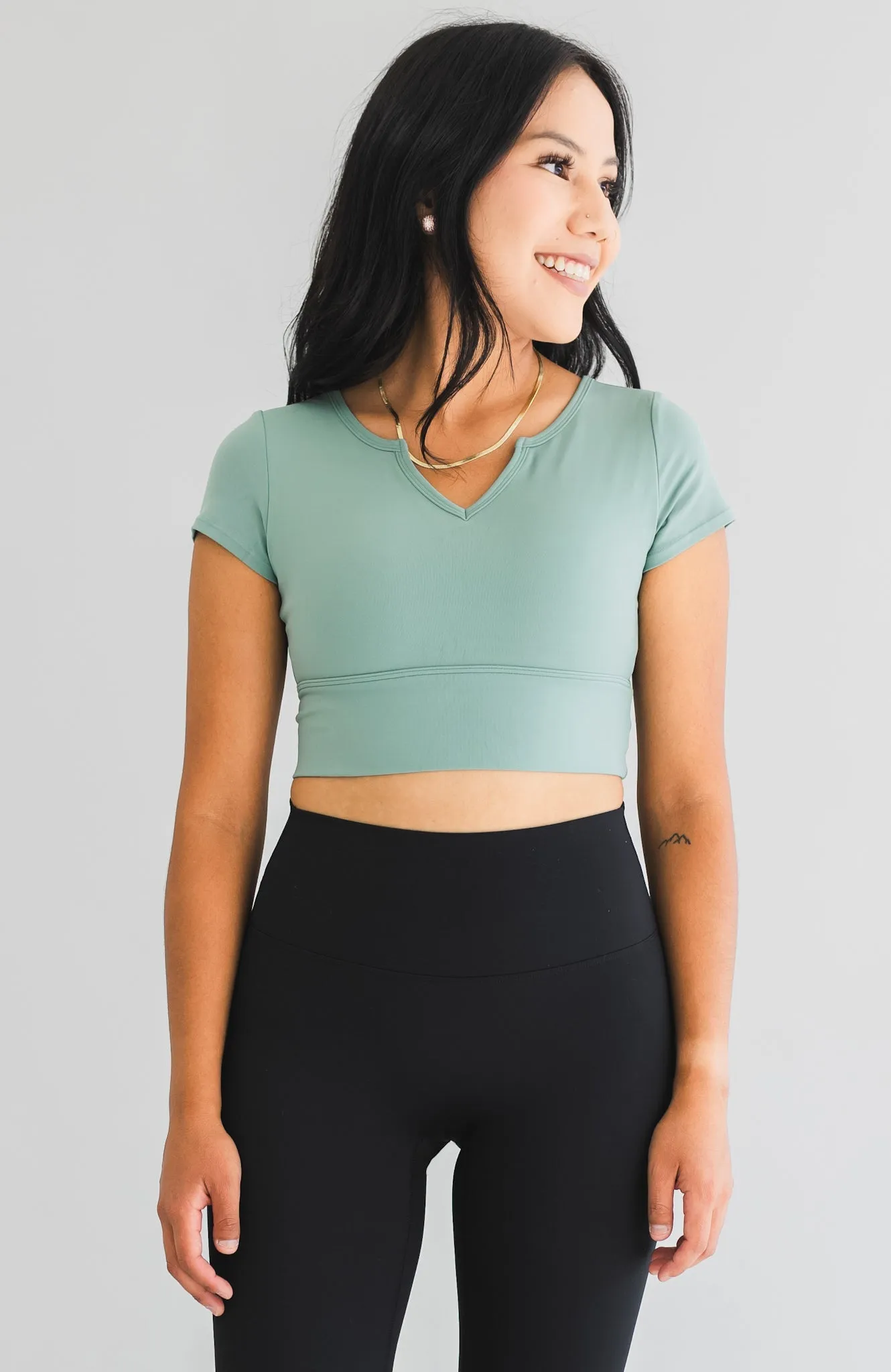 Cropped Tee *Built in Bra sold by Bare Activewear