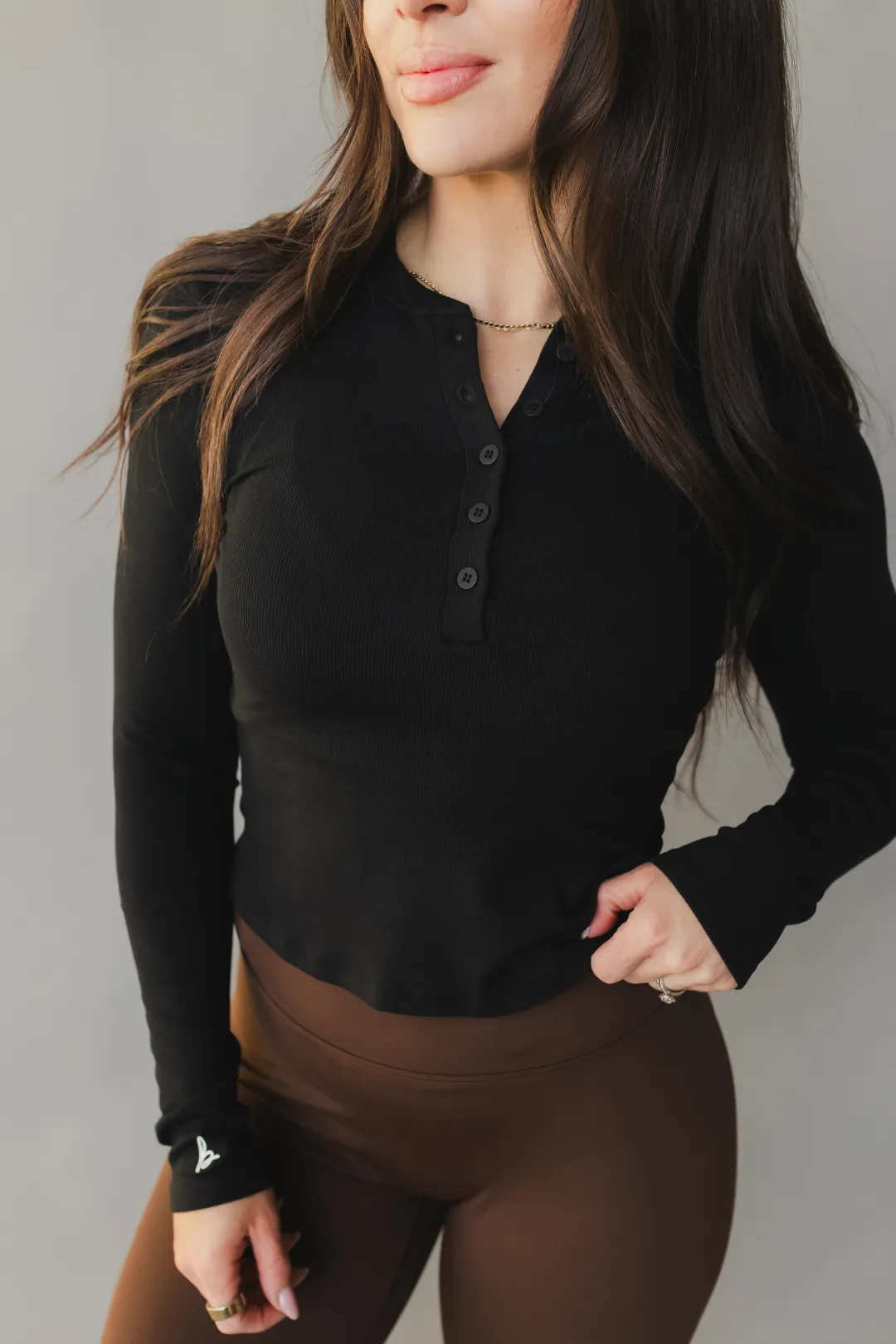 Henley Long Sleeve *Ribbed sold by Bare Activewear product image thumbnail 2