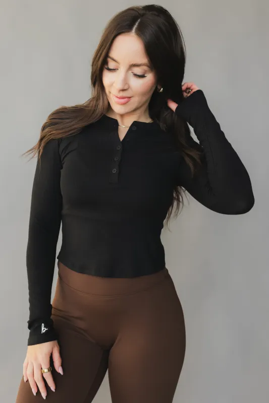 Henley Long Sleeve *Ribbed made by Bare Activewear