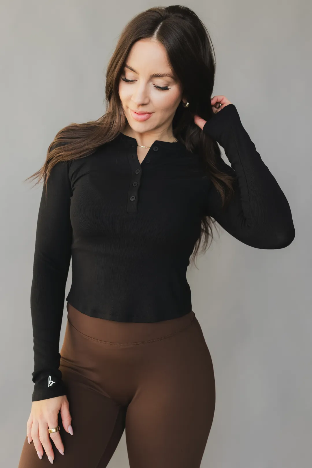 Henley Long Sleeve *Ribbed sold by Bare Activewear