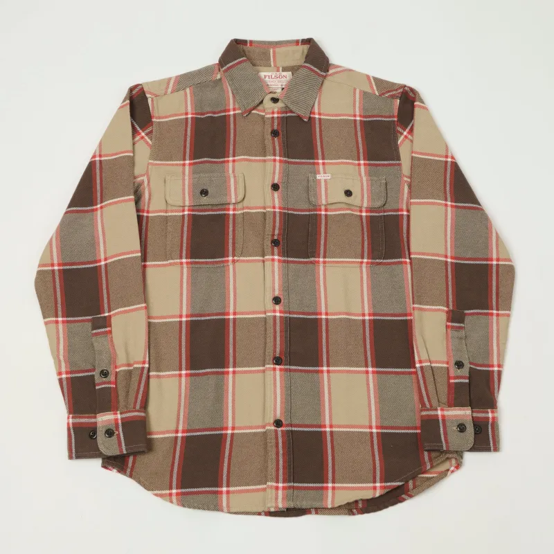 Filson Vintage Flannel Work Shirt - Tan/Orange sold by Son of a Stag