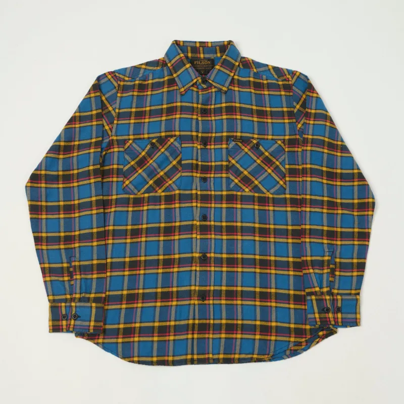 Filson 'The Rangeland' Flannel Shirt - Blue/Yellow made by Filson