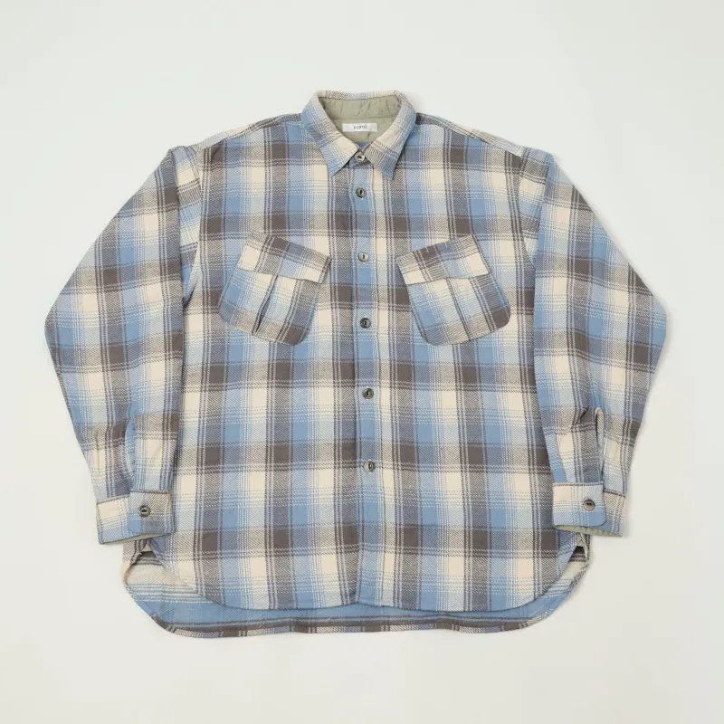 Fujito Fatigue Pocket Plaid Shirt - Blue made by Fujito