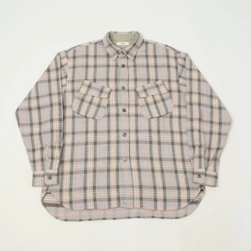 Fujito Fatigue Pocket Plaid Shirt - Pink sold by Son of a Stag