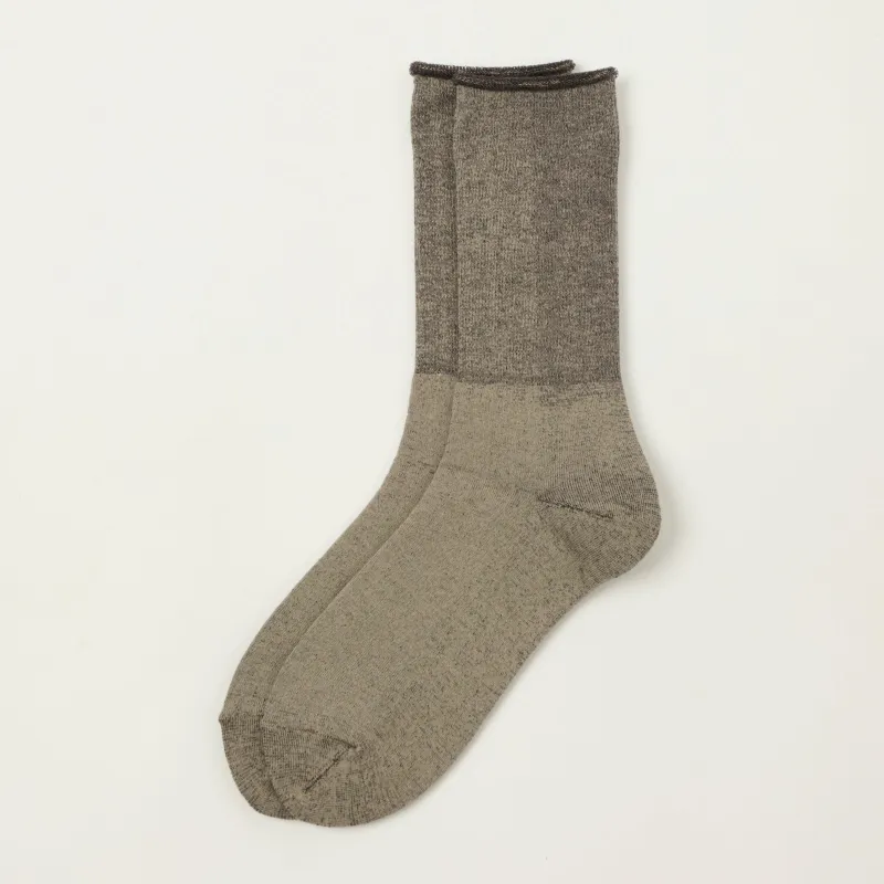 Rototo City Socks - Grey/Dark Brown sold by Son of a Stag