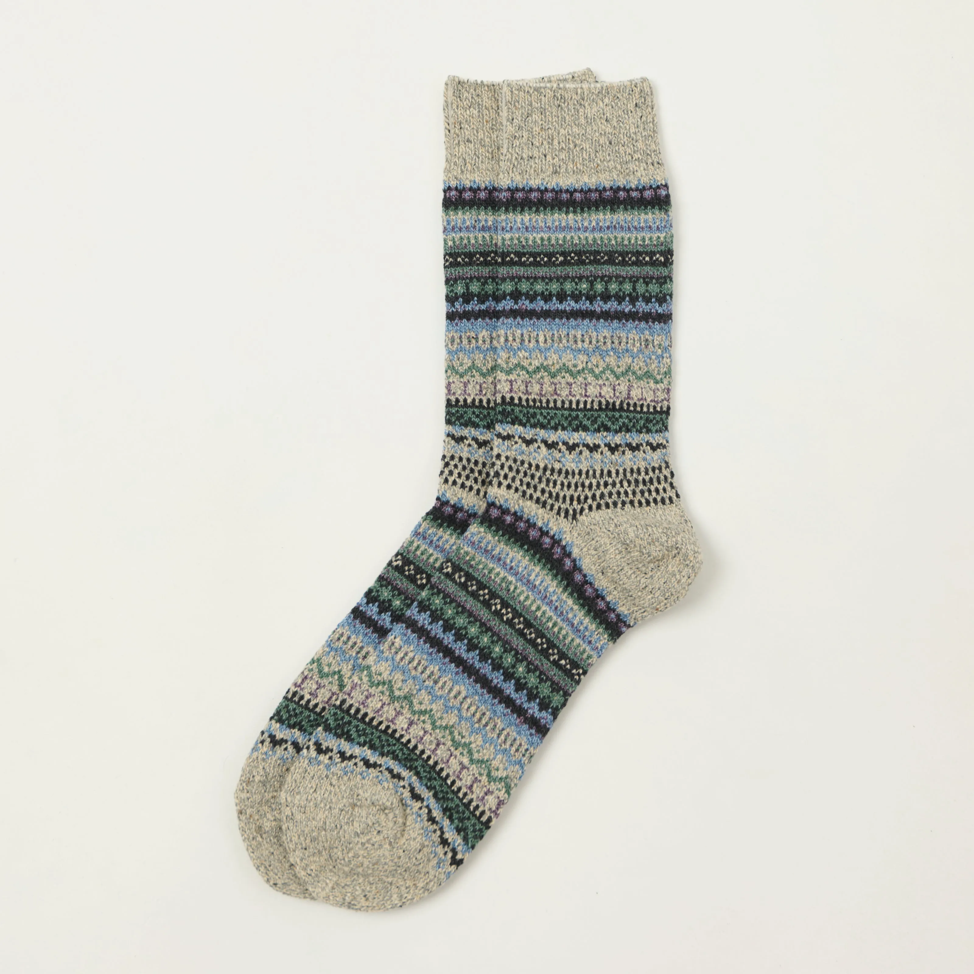 Rototo Nordic Pattern Socks - Dark Grey sold by Son of a Stag