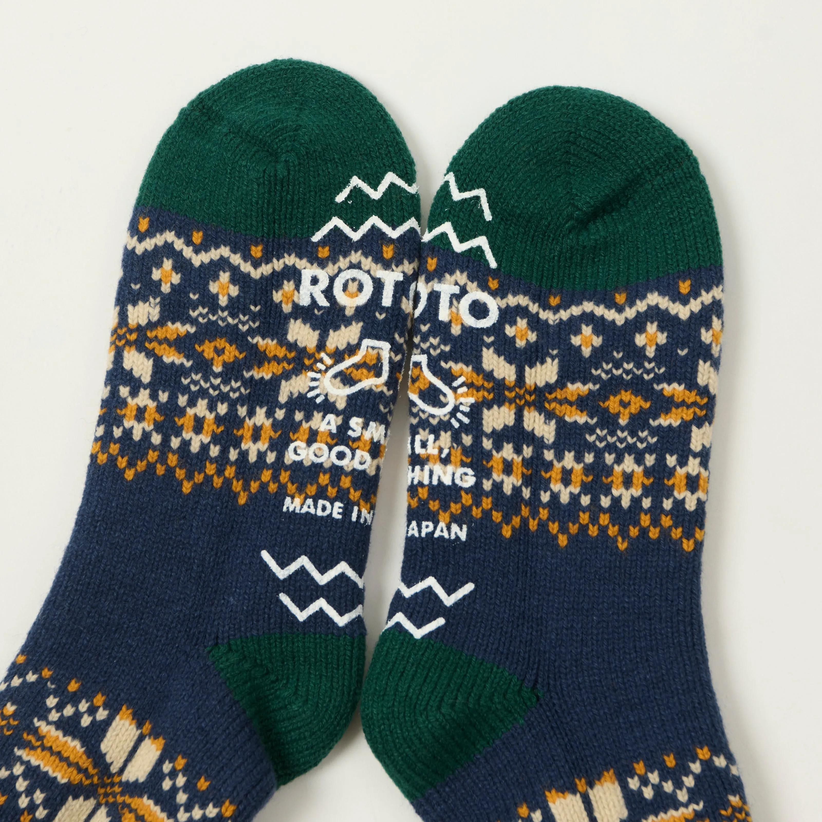 Rototo Comfy Room Socks Snow Flake - Navy sold by Son of a Stag product image thumbnail 2