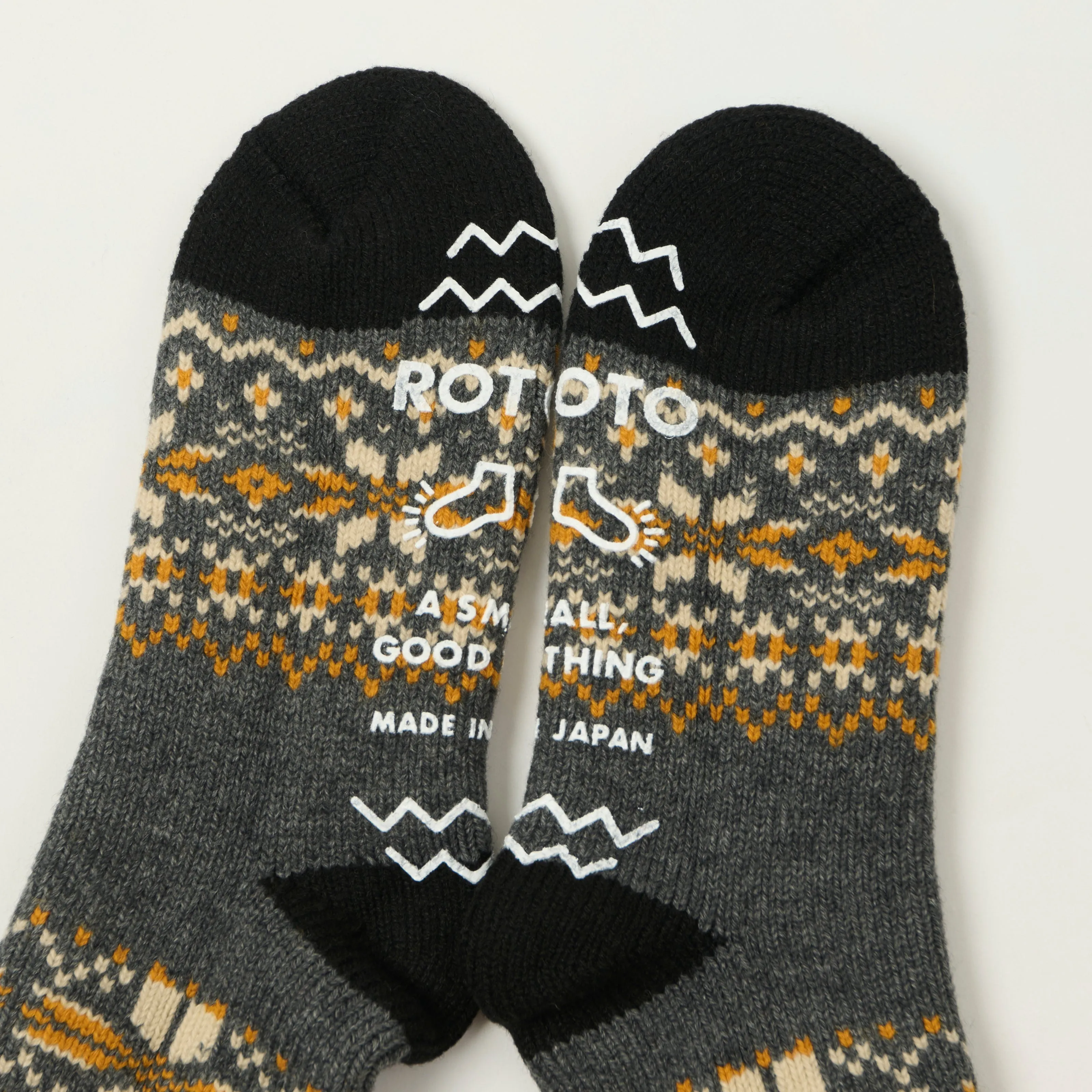 Rototo Comfy Room Socks Snow Flake - Dark Grey sold by Son of a Stag product image thumbnail 2