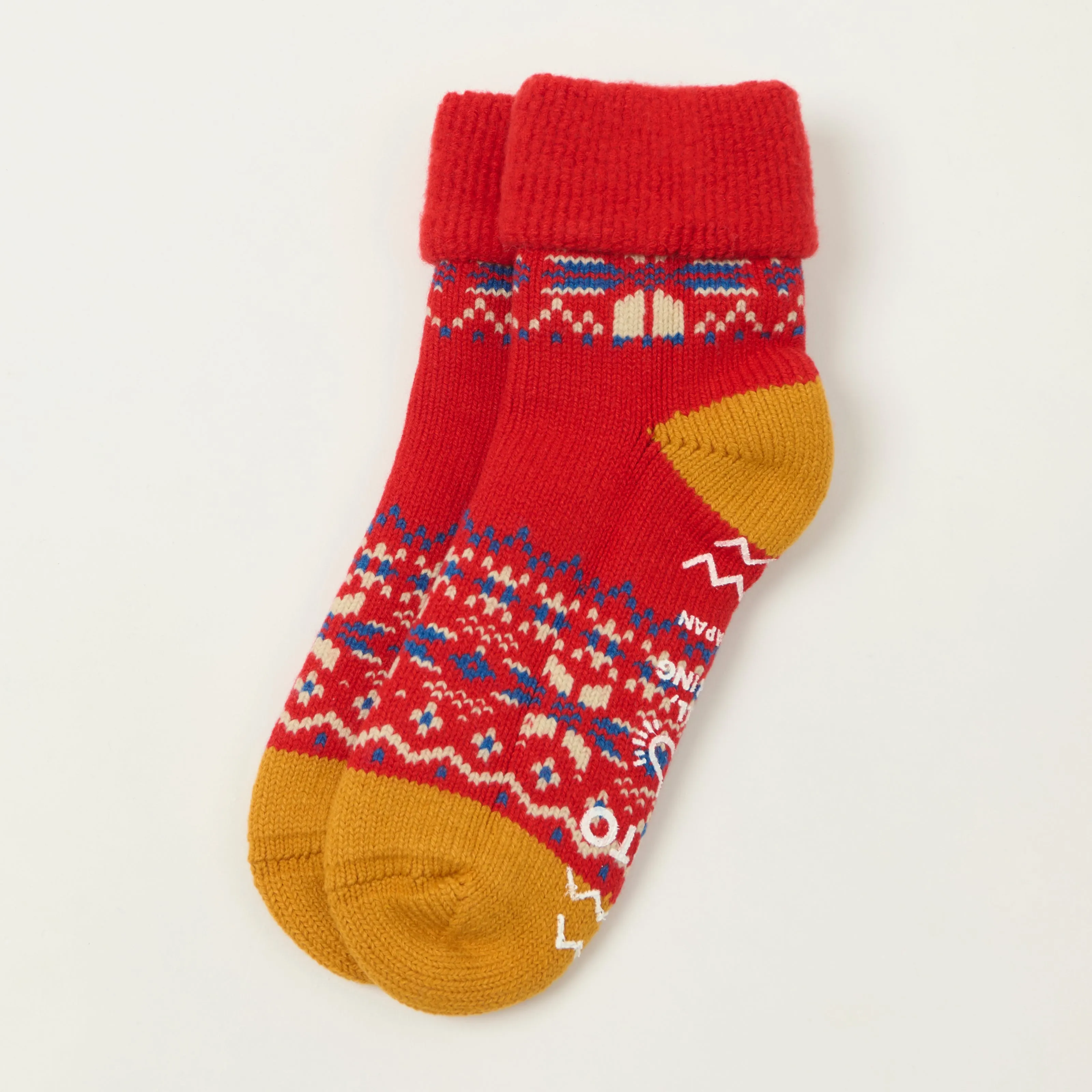 Rototo Comfy Room Socks Snow Flake - Red sold by Son of a Stag