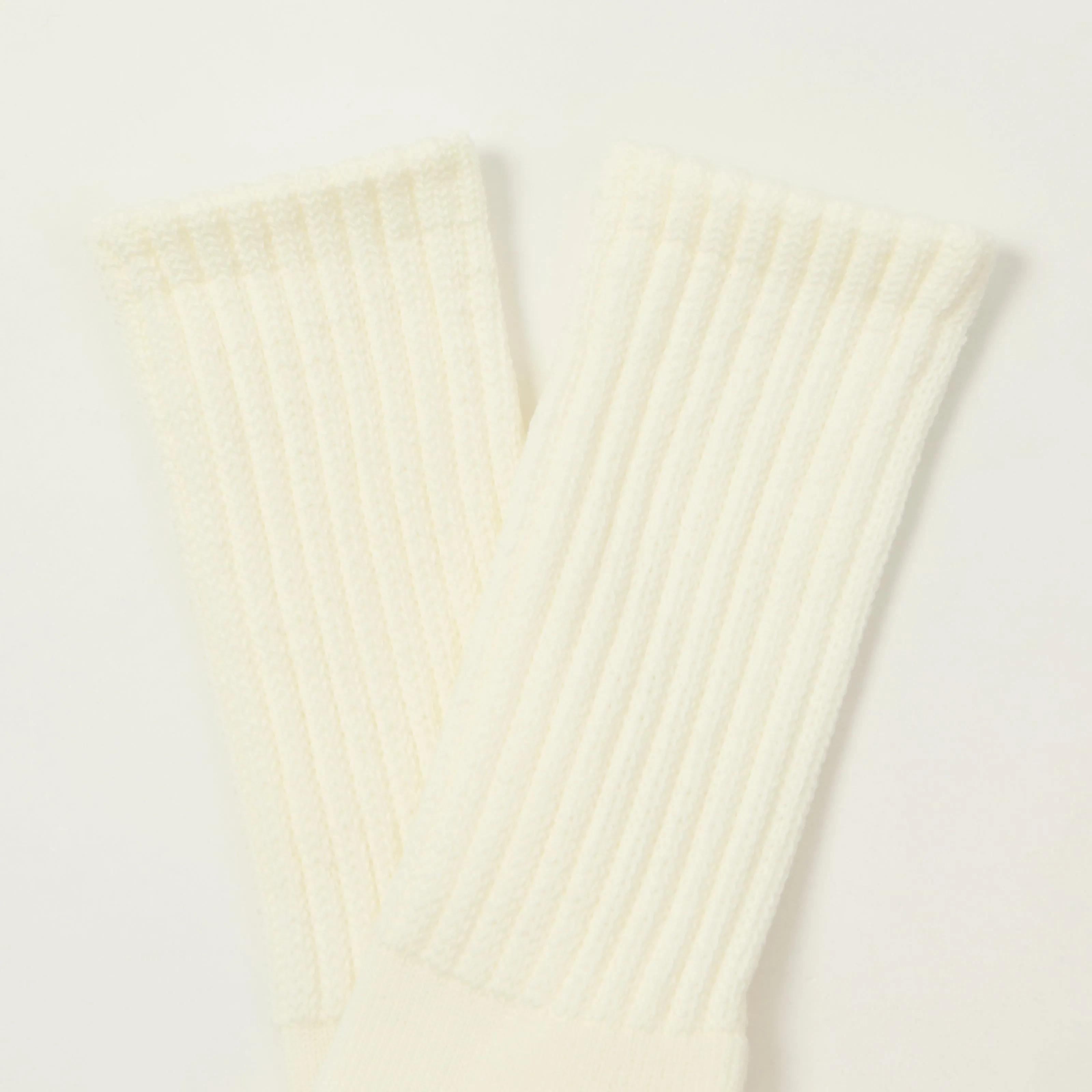 Rototo Loose Pile Crew Socks - White sold by Son of a Stag product image thumbnail 2