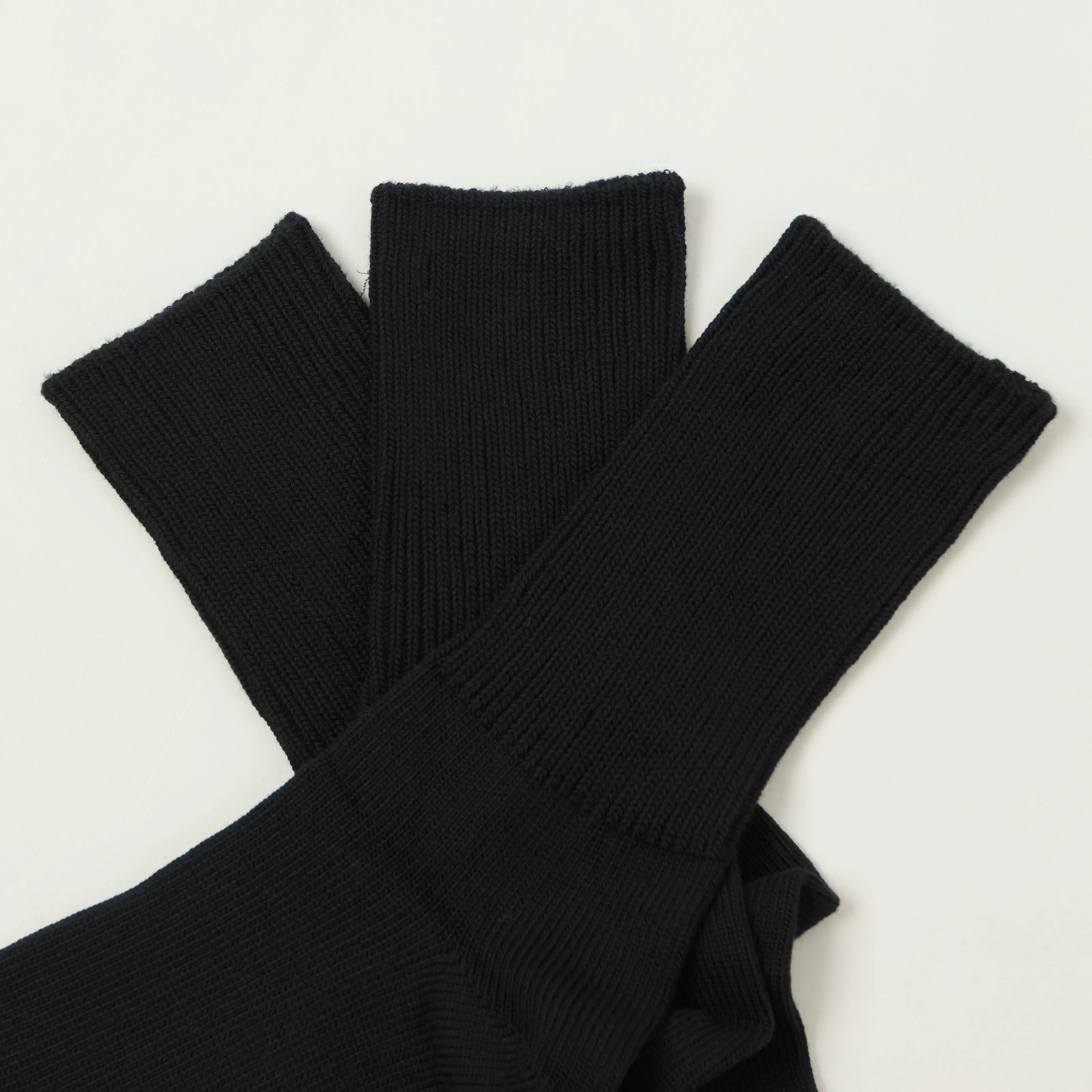 Rototo Organic Daily 3 Pack Ribbed Crew Sock - Black sold by Son of a Stag product image thumbnail 3