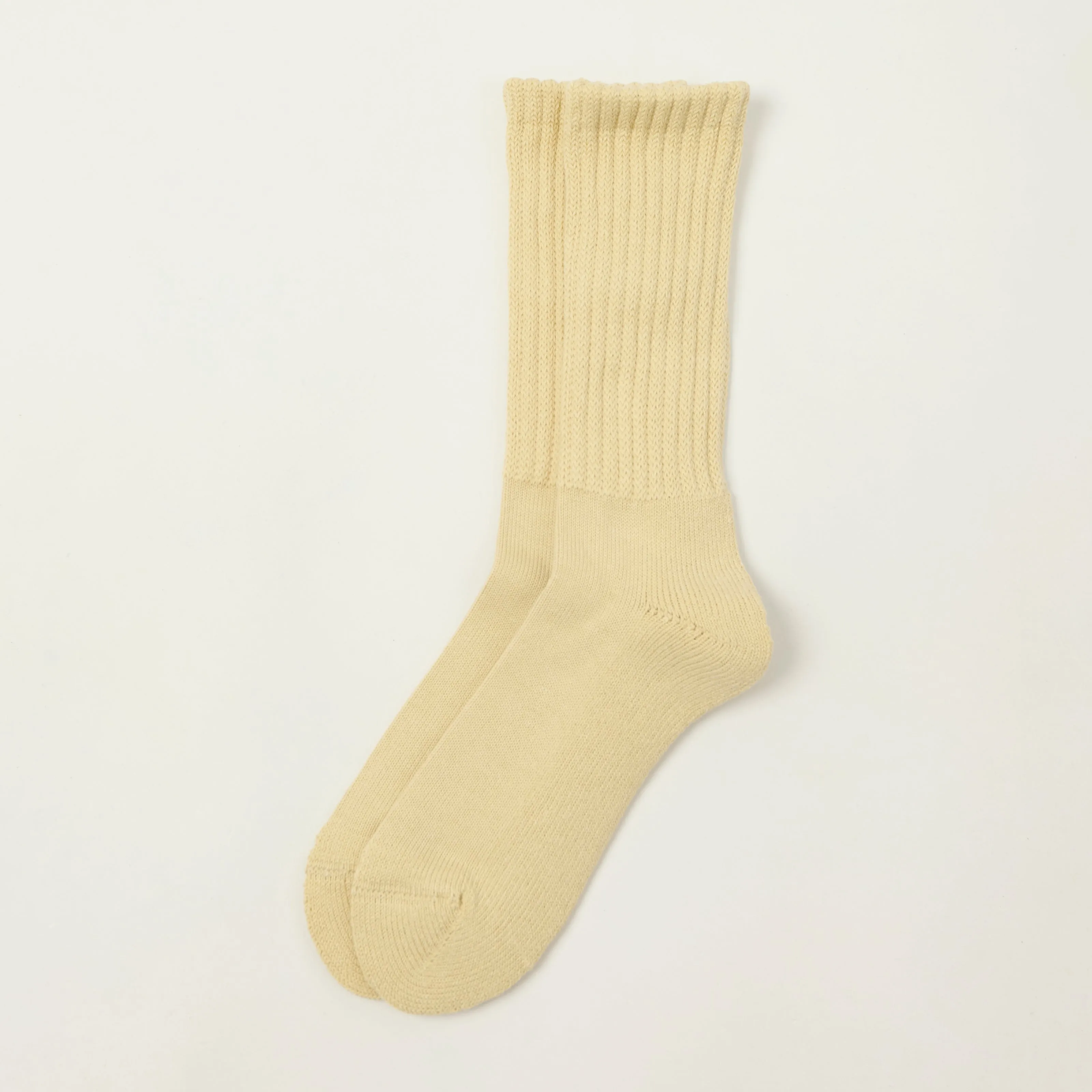 Rototo Loose Pile Crew Socks - Raw Beige sold by Son of a Stag