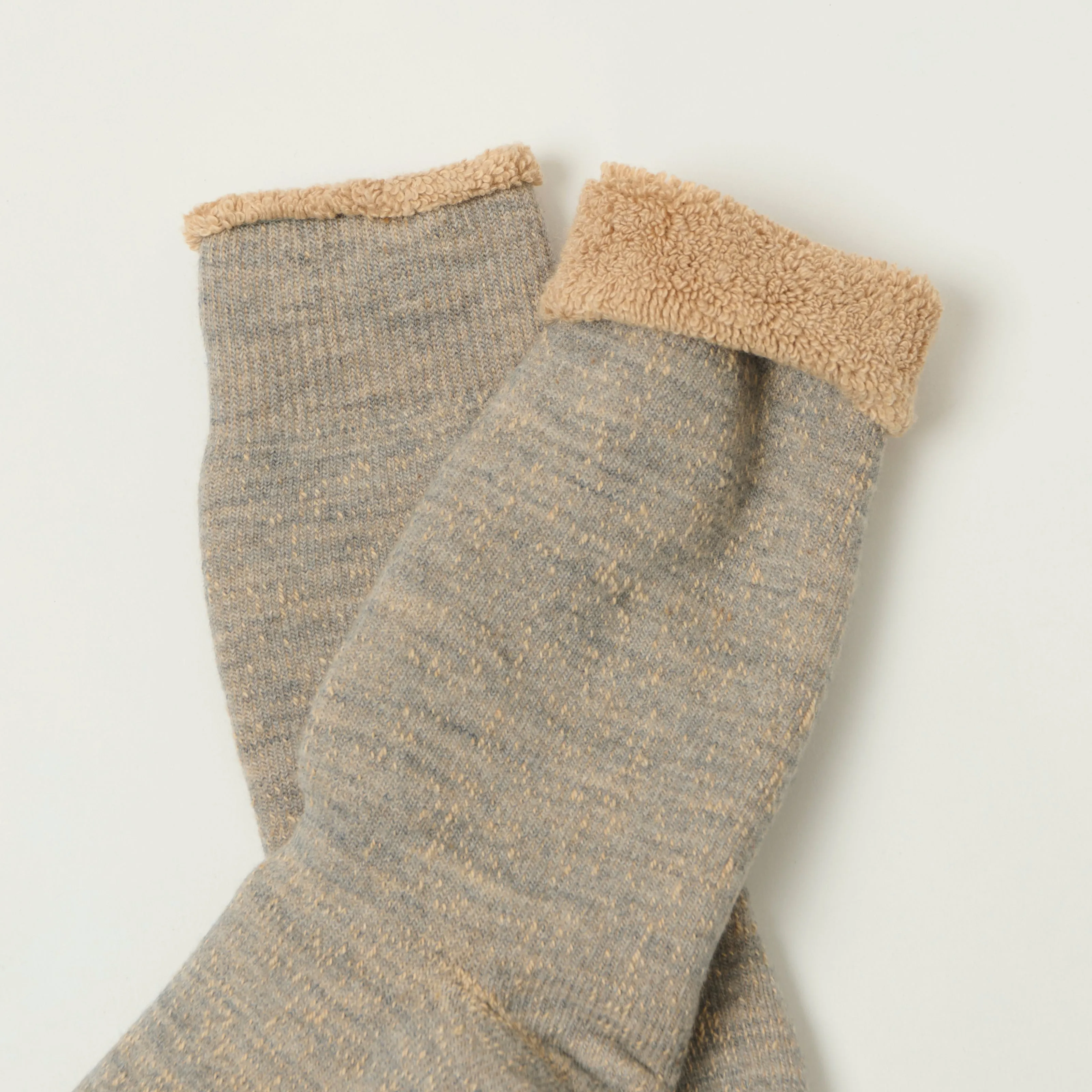 Rototo Double Face Crew Socks - Grey/Brown sold by Son of a Stag product image thumbnail 2