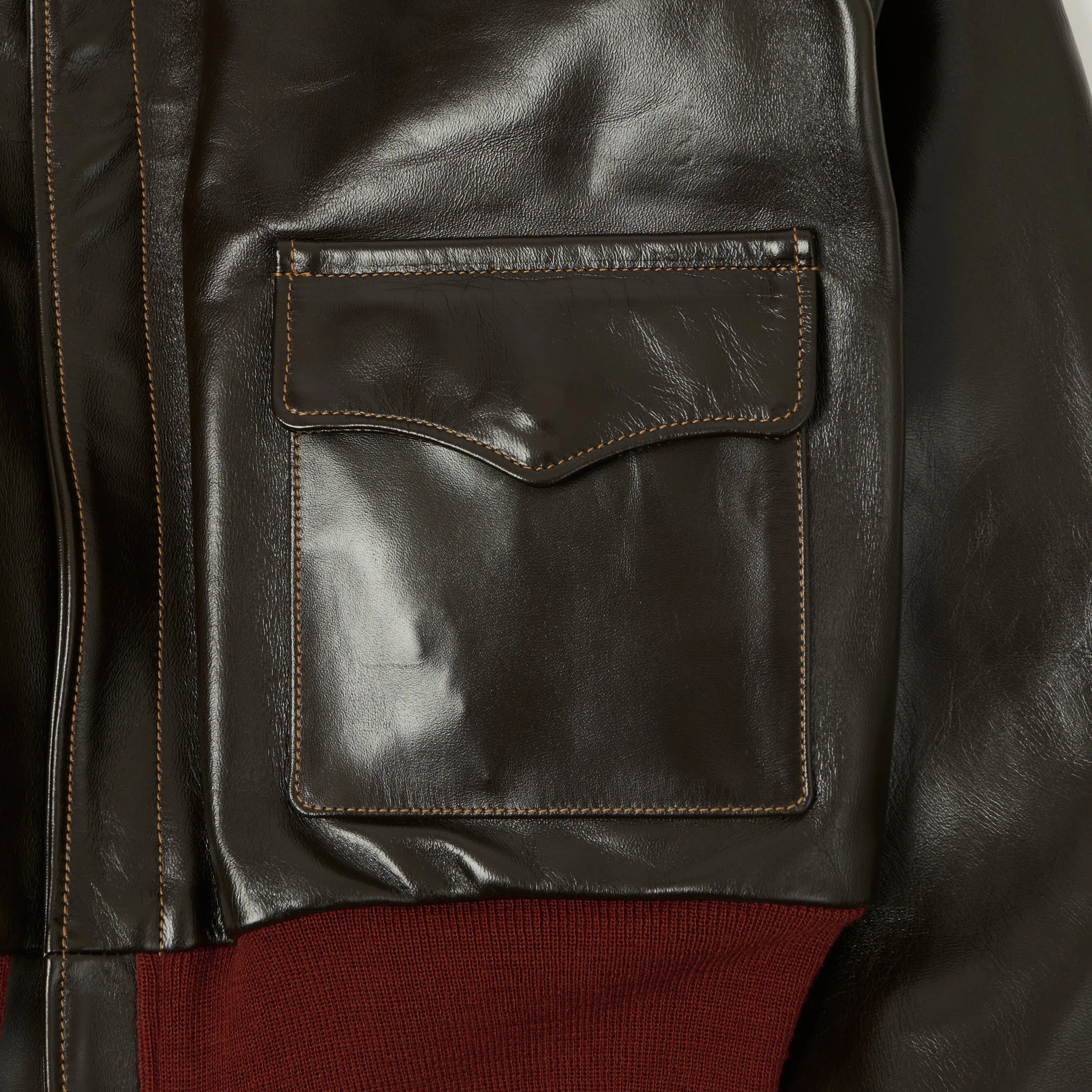 Buzz Rickson's A-2 'A.C.Contract' Leather Flight Jacket - Dark Brown sold by Son of a Stag product image thumbnail 4