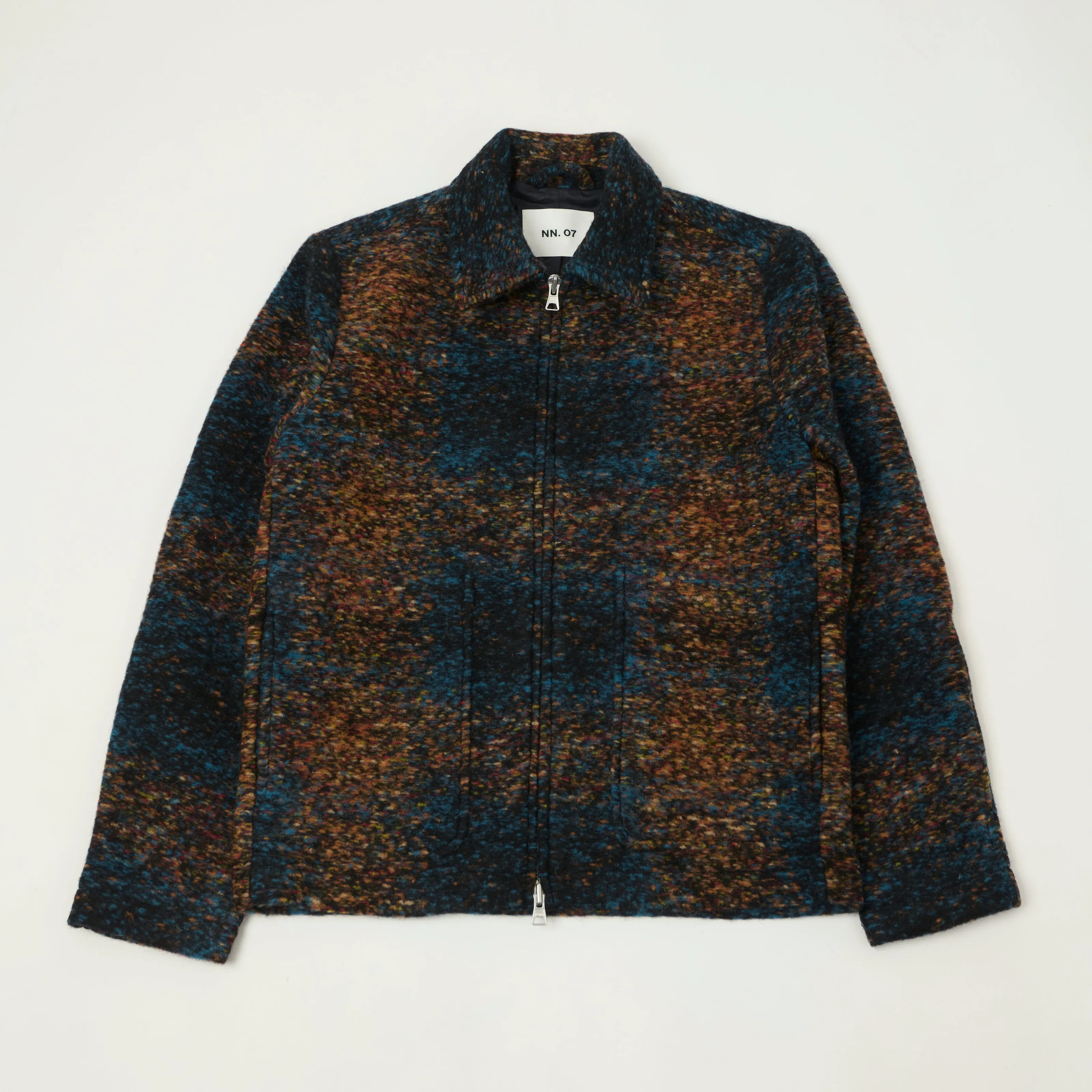 NN07 'Gael' Wool Jacket - Blue Jacquard sold by Son of a Stag