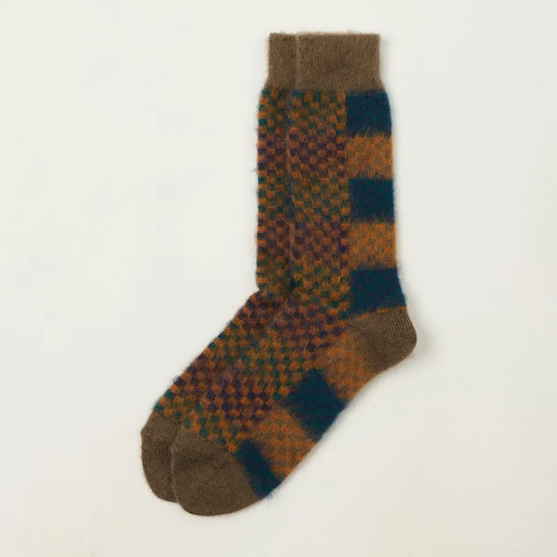 Anonymous Ism Napping Checker Crew Sock - Brown sold by Son of a Stag