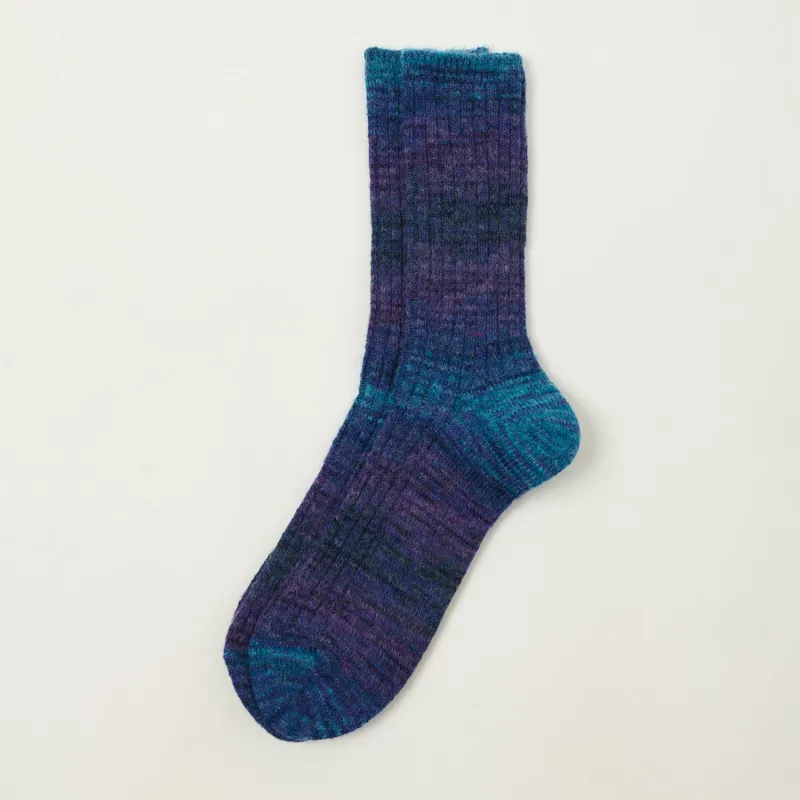 Anonymous Ism Splash Pattern Crew Sock - Indigo sold by Son of a Stag