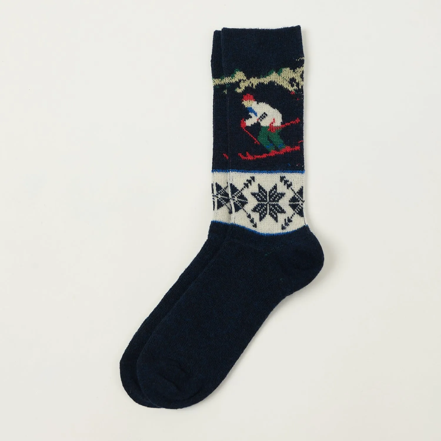 Anonymous Ism Wool Ski Jacquard Crew Sock - Navy sold by Son of a Stag