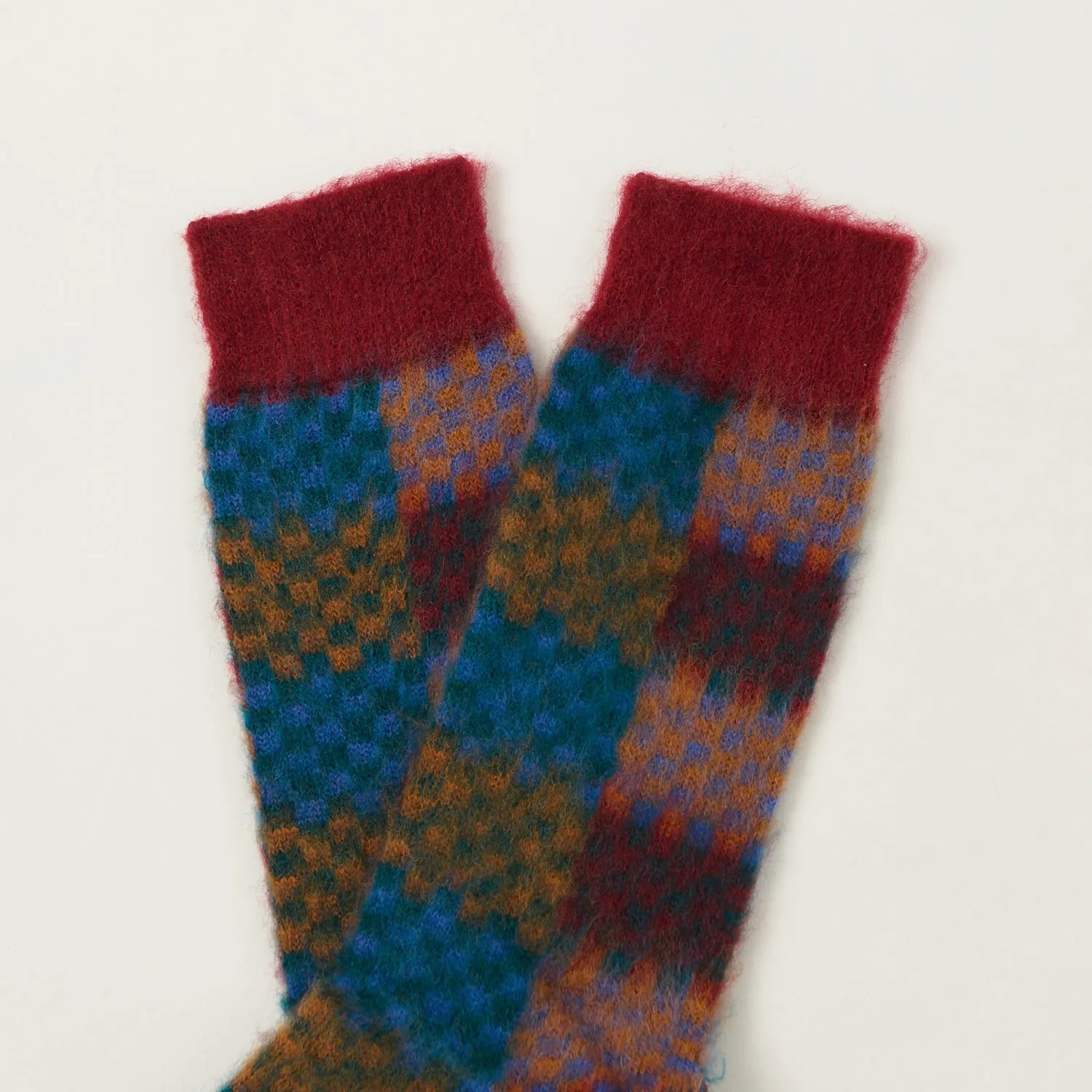 Anonymous Ism Napping Checker Crew Sock - Wine sold by Son of a Stag product image thumbnail 2