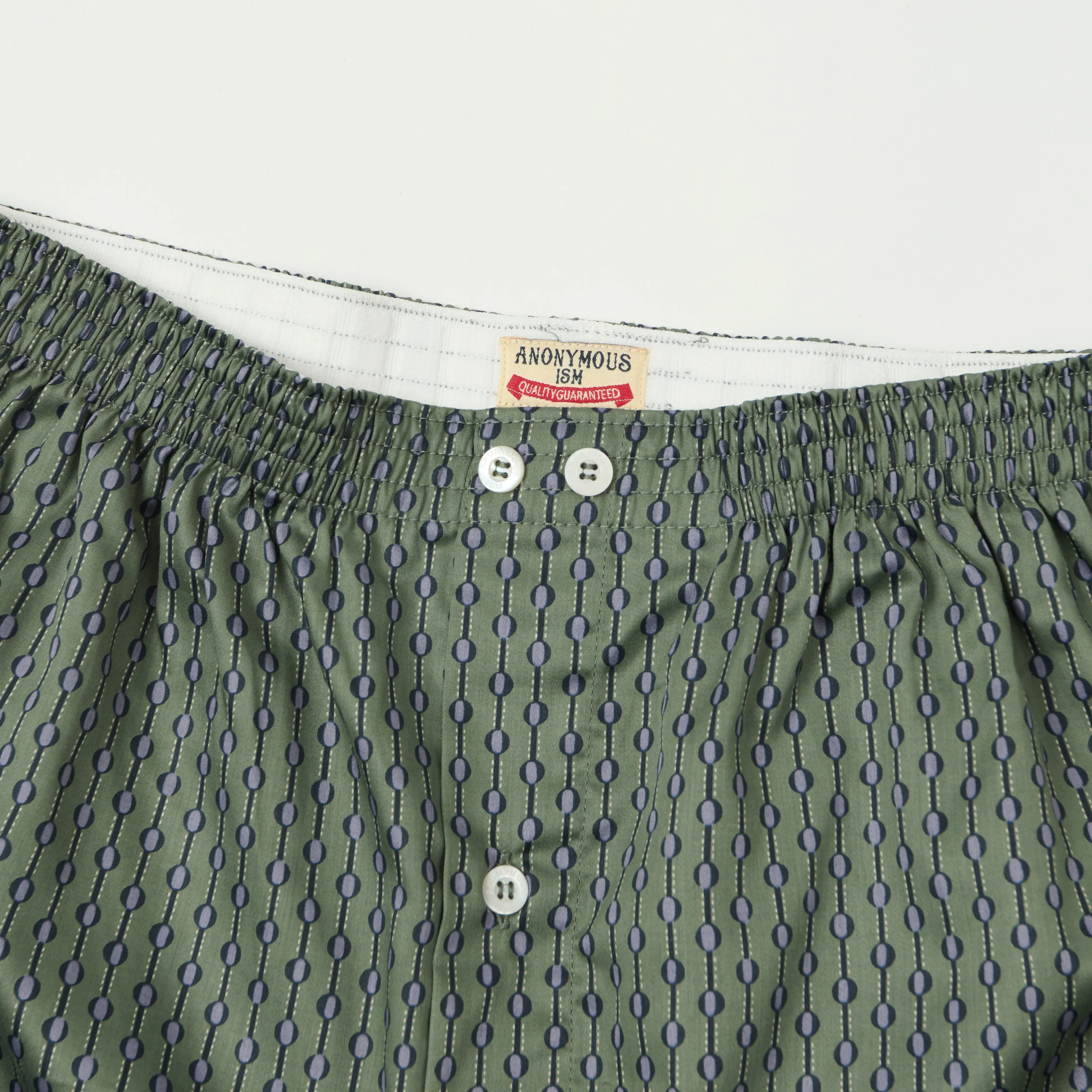 Anonymous Ism - Fine Satin Dots Pattern Boxer - Green sold by Son of a Stag product image thumbnail 2