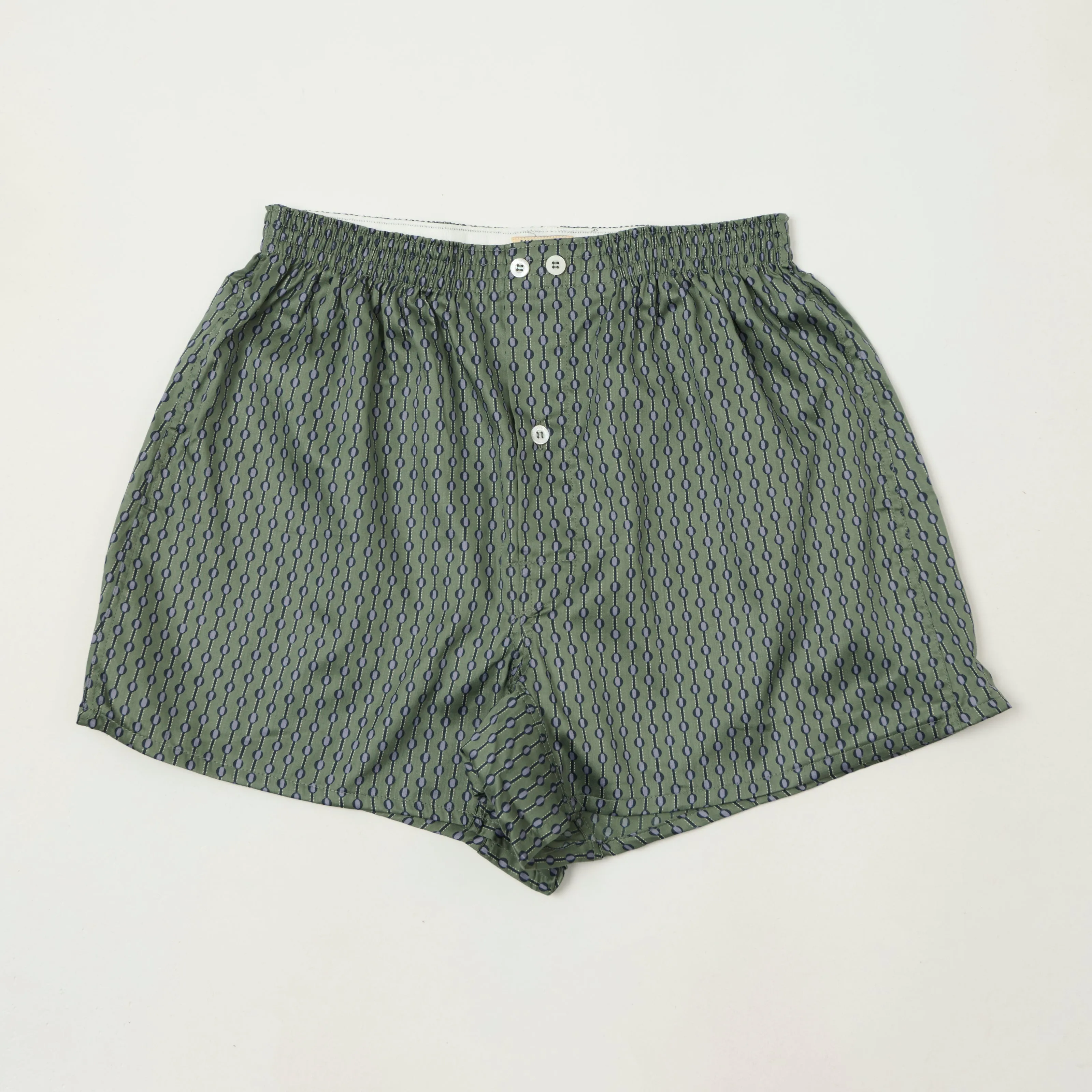 Anonymous Ism - Fine Satin Dots Pattern Boxer - Green sold by Son of a Stag
