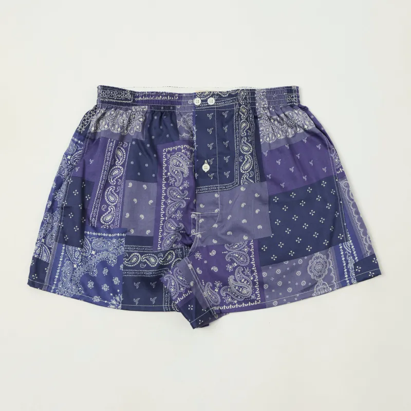Anonymous Ism Satin Paisley Bandana Boxer - Purple sold by Son of a Stag