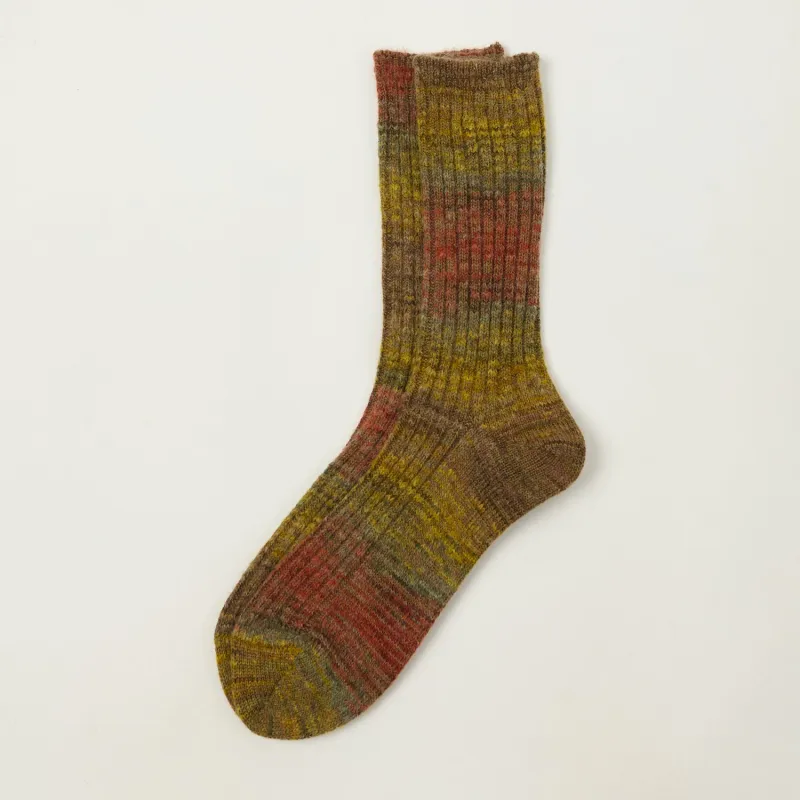 Anonymous Ism Splash Pattern Crew Sock - Mustard sold by Son of a Stag