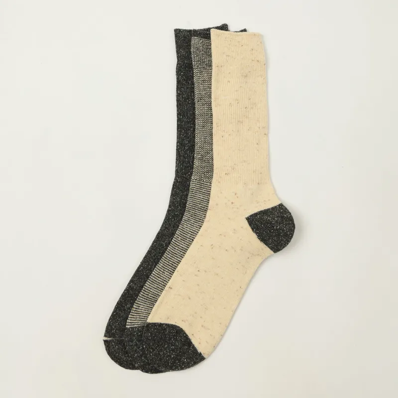Anonymous Ism Nep American Rib Crew Sock 3 Pack - Charcoal sold by Son of a Stag