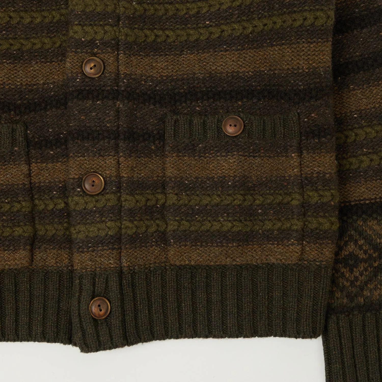 RRL Wool Shawl Collar Cardigan - Brown/Olive sold by Son of a Stag product image thumbnail 3