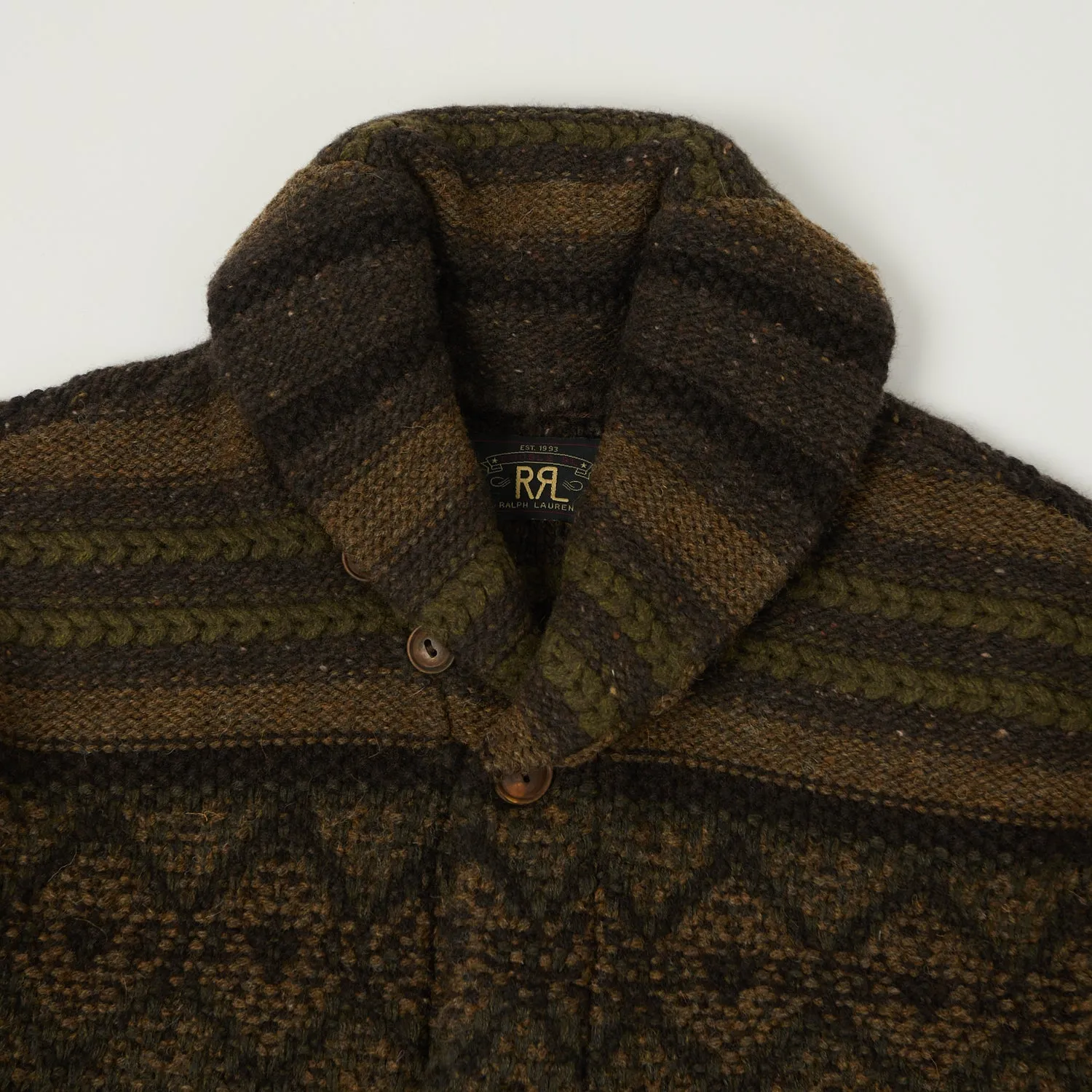 RRL Wool Shawl Collar Cardigan - Brown/Olive sold by Son of a Stag product image thumbnail 2