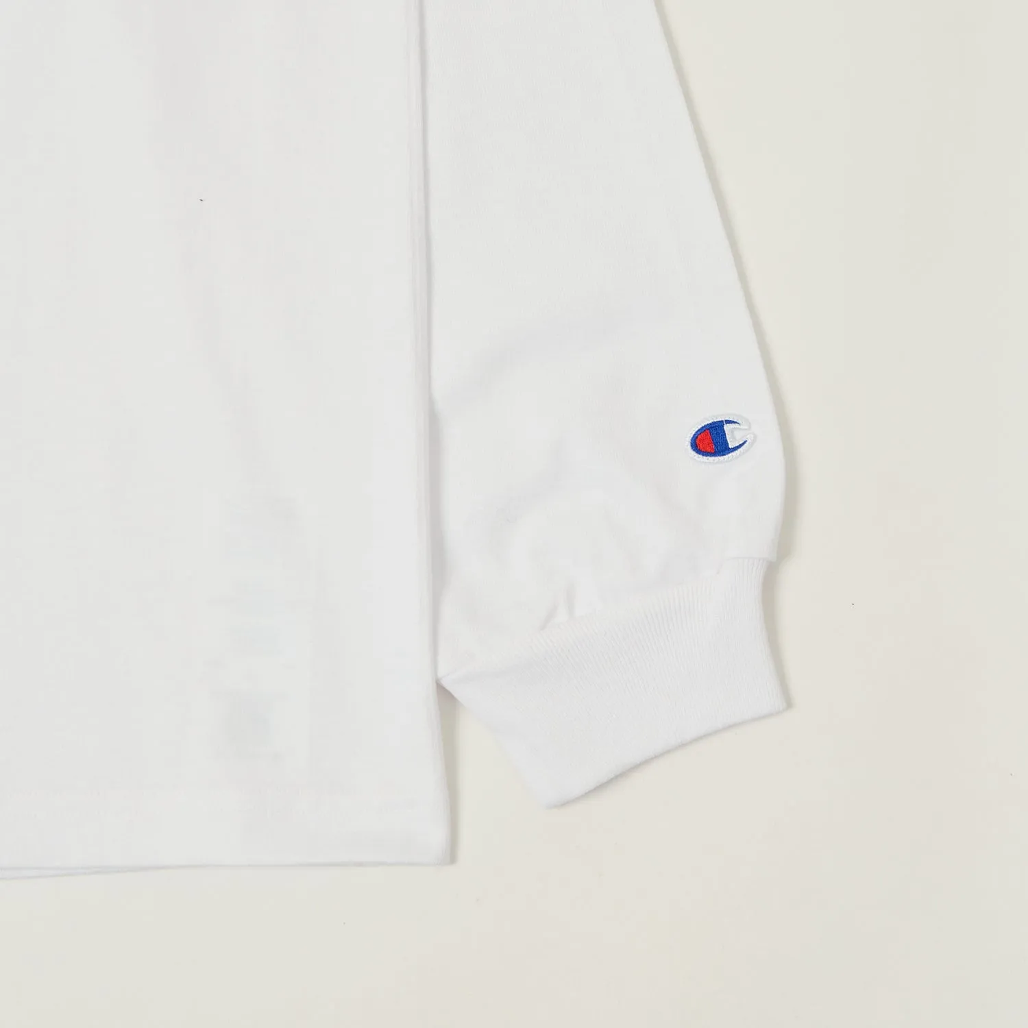 Champion Made in USA Long Sleeve Crewneck T-Shirt - White sold by Son of a Stag product image thumbnail 3