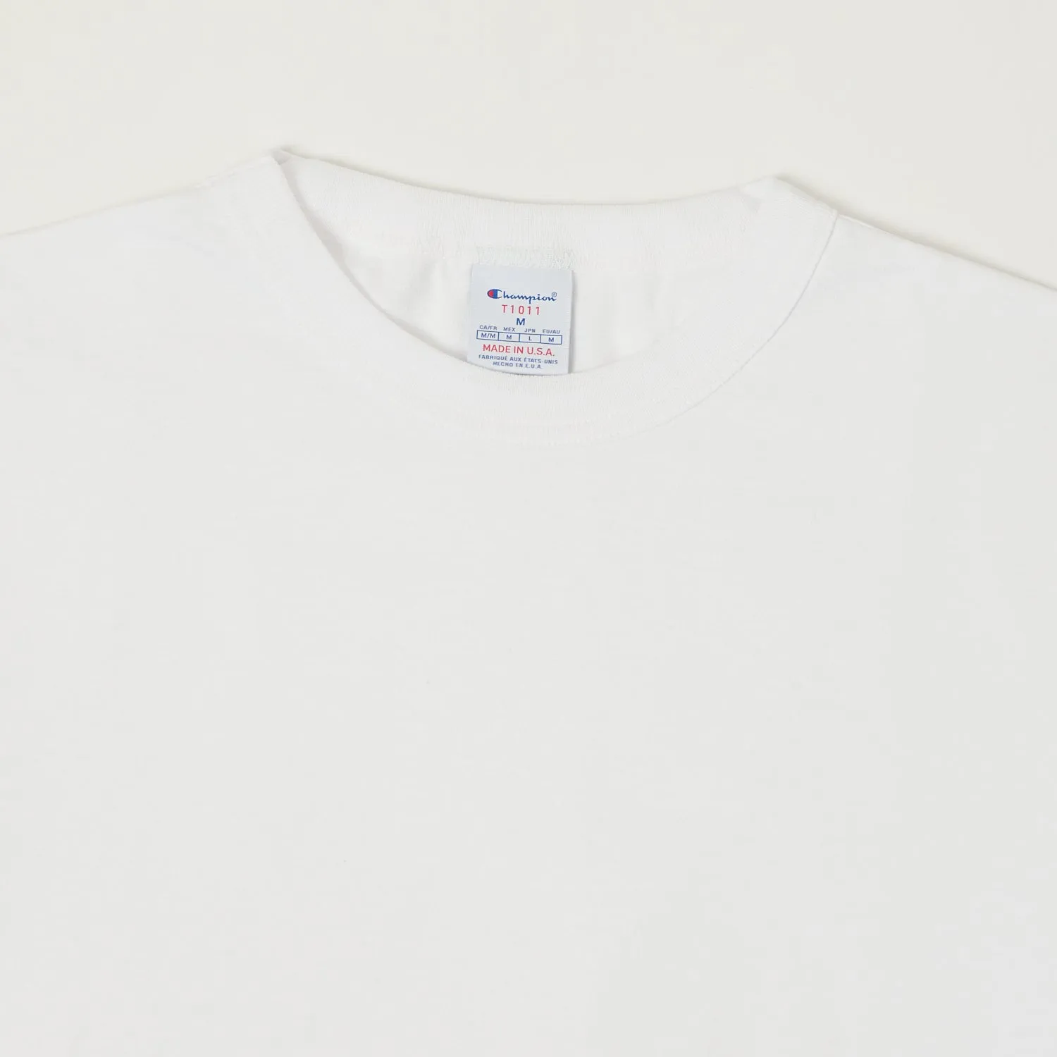 Champion Made in USA Long Sleeve Crewneck T-Shirt - White sold by Son of a Stag product image thumbnail 2