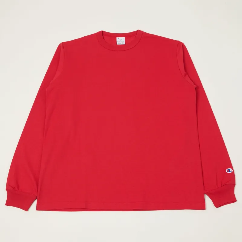 Champion Made in USA Long Sleeve Crewneck T-Shirt - Cardinal Red sold by Son of a Stag