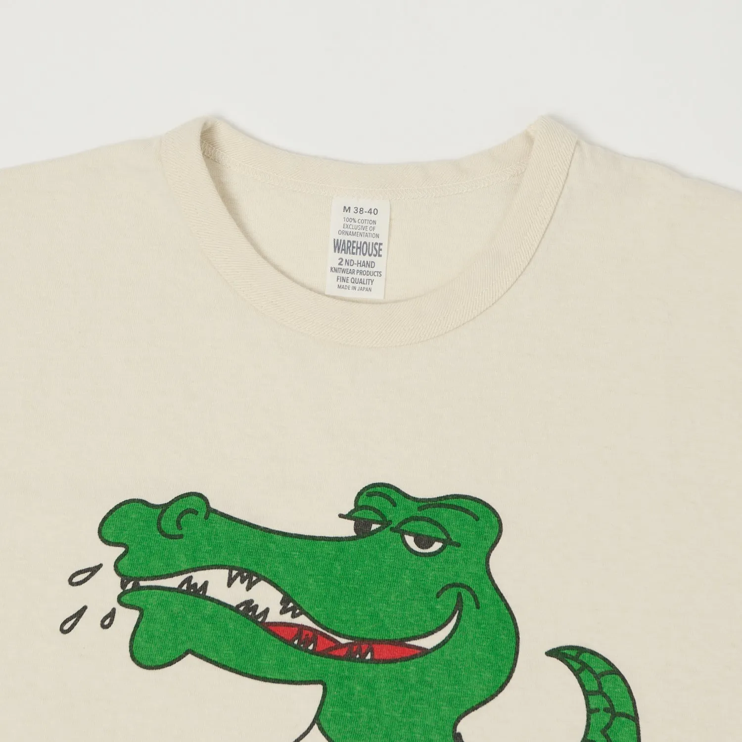 Warehouse & Co 4064 'Crocodile' T-Shirt - Cream sold by Son of a Stag product image thumbnail 2