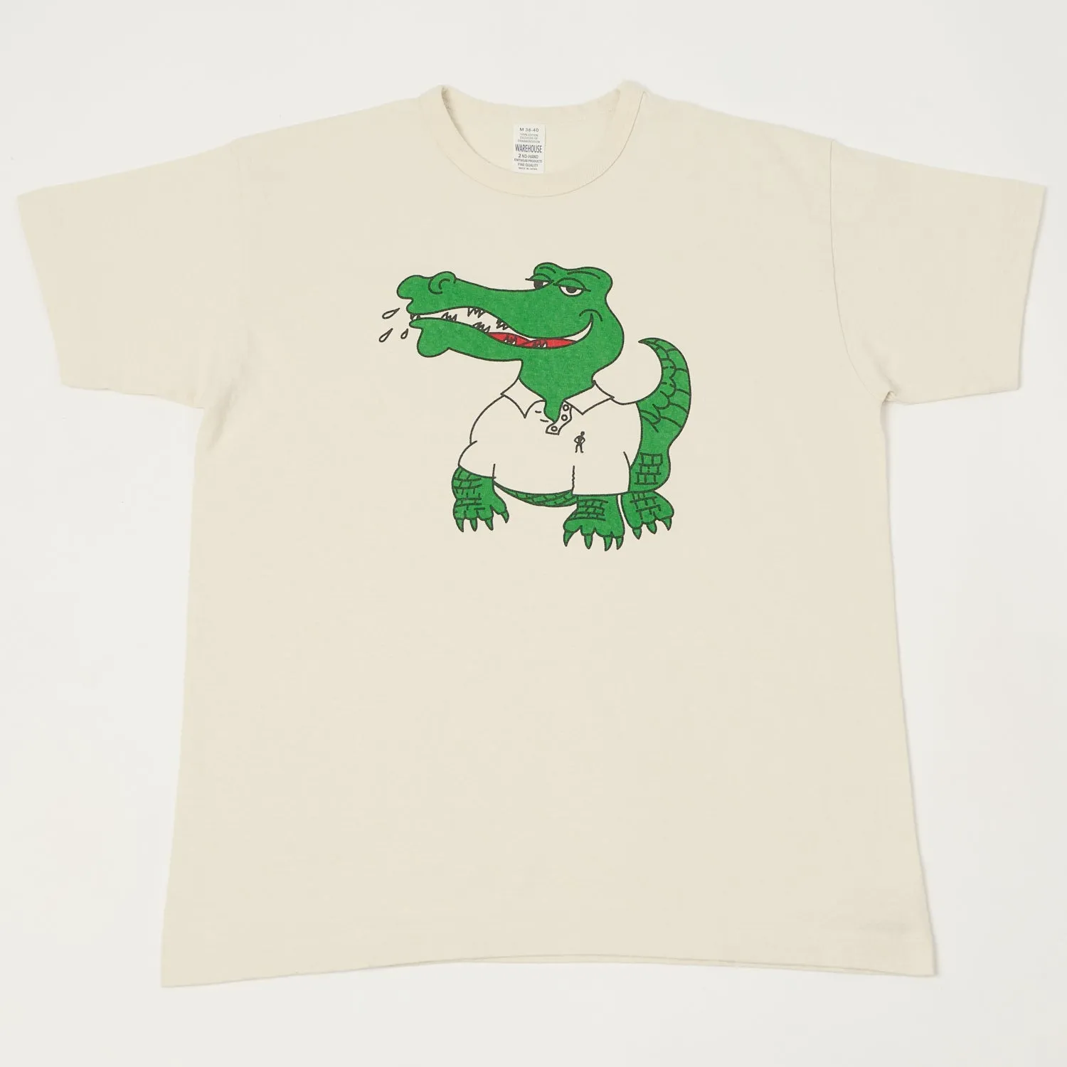 Warehouse & Co 4064 'Crocodile' T-Shirt - Cream sold by Son of a Stag