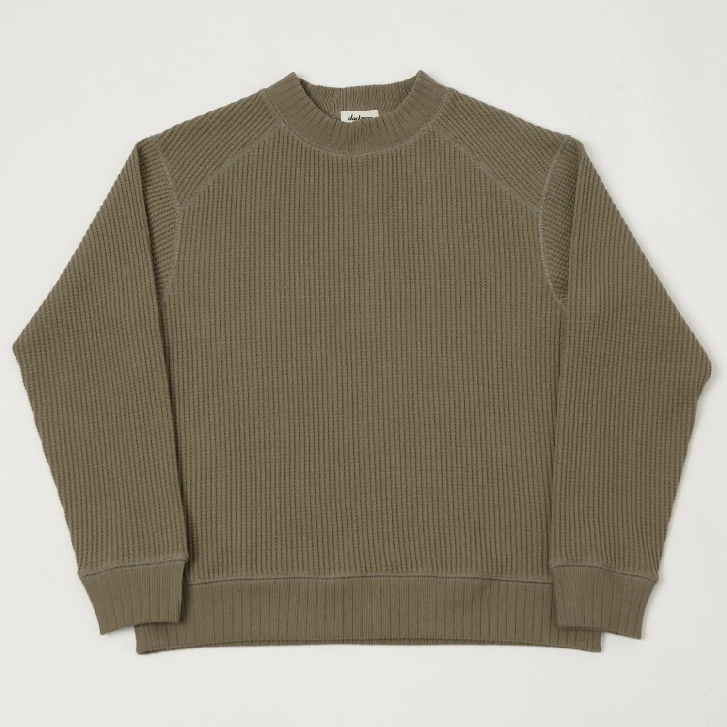 Jackman Midneck Waffle Sweatshirt - Sepia sold by Son of a Stag